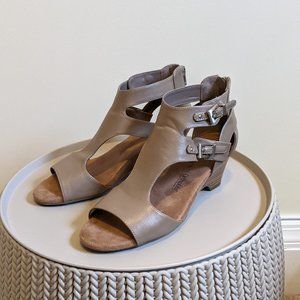 Taupe Wedge Sandals with Memory Foam